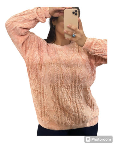 MODA Y ESTILO Chenille Crew Neck Sweater 5