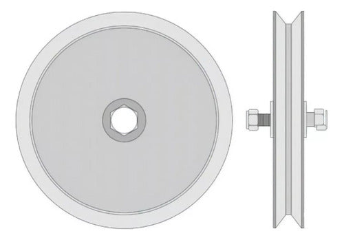 Hoffer Rueda Acero Portón Corredizo 90 Mm V Con Ruleman 1