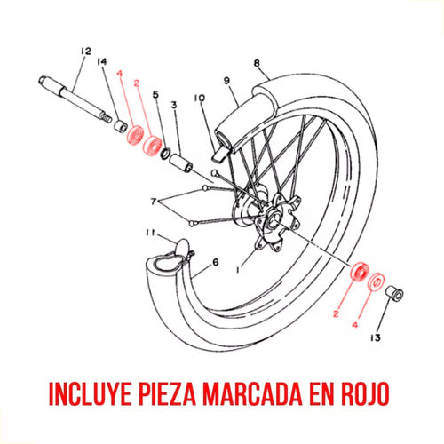 ProX Set Ruleman Reten De Rueda Delantera Yamaha YZ 125 1983-1992 1