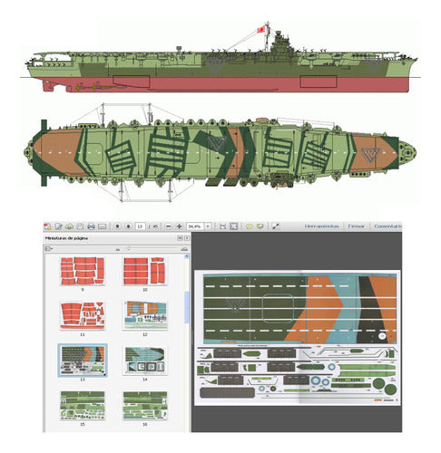 Modelo Para Imprimir IJN Zuikaku 1:200 Papercraft 0