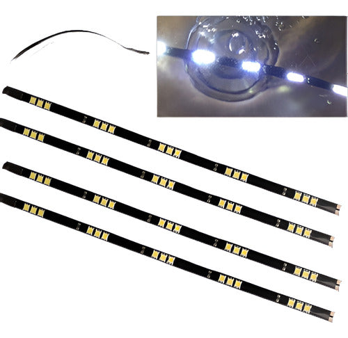 Xiulx98 4pcs 12 LED White Boat Car Bottom Clear Strip 5050 0