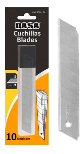 Repuesto Cutter Trincheta Cuchillas Blades Dasa 18 Mm X 10 U 0