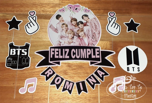 Festejá Bonito Cake Topper - Adorno Para Torta - BTS - Personalizado 3