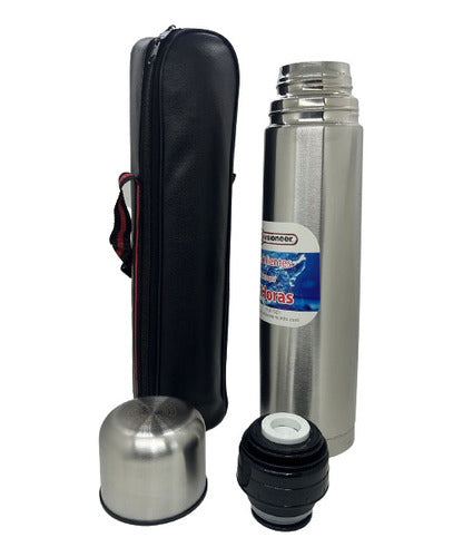 Stainless Steel 1 Liter Bullet Thermos with Cover 1