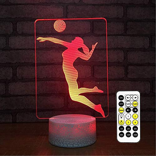 Cirkooh Sports Women Volleyball Player LED Illusion Lamp 0