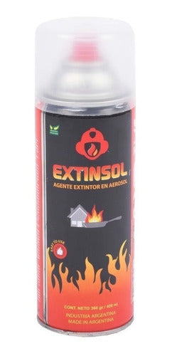 Kitchen Fire Extinguisher Aerosol Class K Home Use Set of 2 Units with Plastic Hanger - Extinsol 0