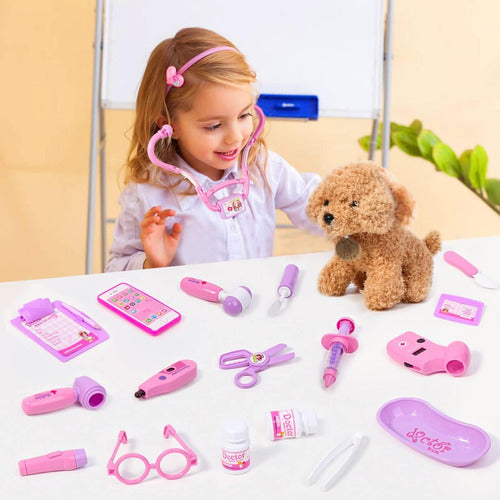 Meland Doctor Kit for Girls with Dog and Costume, Ages 3-6 5