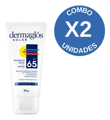 Dermaglós Combo X2 Solar Protector Fps 65 Cream 90gr 3