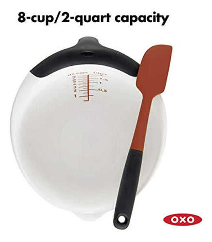 OXO Good Grips 2QT Plastic Batter Mixing Bowl, Blanco 3