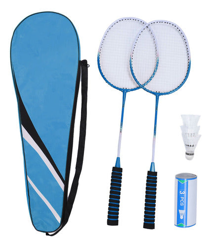 Conjunto De Raquetes De Badminton Azul Professional Alloy 3 0