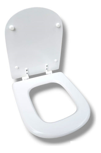 DF Hogar Round Diamond Design White Lacquered Toilet Seat 2