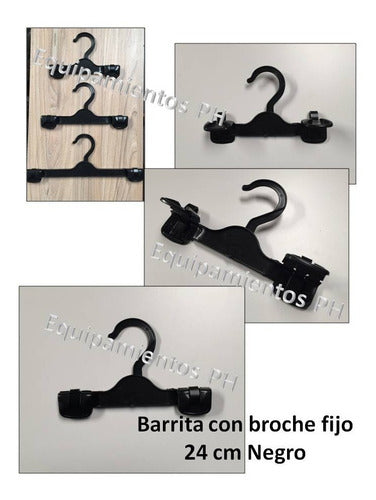 Percha Plástica Con Broche Sube Baja 24cm Negra X 50 Unid 1