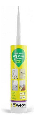 Sellador Acrílico Grietas Y Fisuras Weber Acrylfix 425g Mm 2