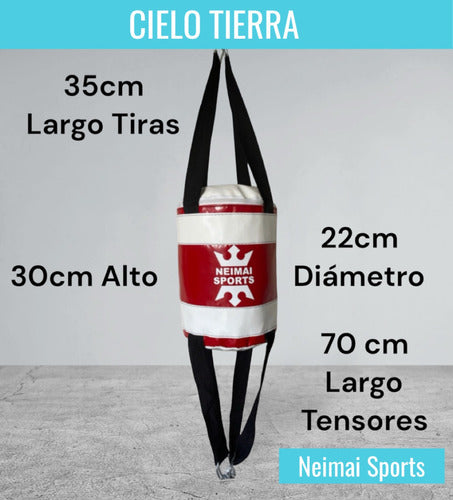 Bolsa Cielo Tierra Rellena Lona Tensores Reforzados Boxeo 1