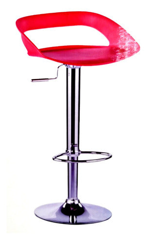 Adjustable Height Steel Stool with Backrest - High Quality Red 0