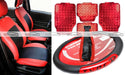 Oeste Tuning Red Leather Seat Covers + Steering Wheel Cover + Floor Mats + Gear Shift Cover 0