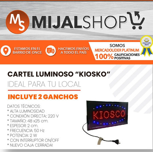 Videomax LED Kiosko Sign 48 X 25 Cm Special Offer 1