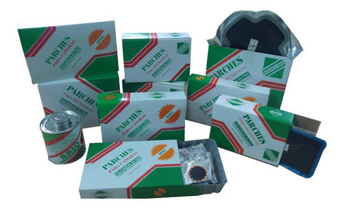 KIT HERRAMIENTAS Kit Inicio Gomeria 334 Parches Camara Cubiertas + Cemento 0