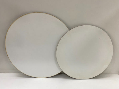 Set of 15 White 25cm Round Melamine Cake Bases 3mm 2