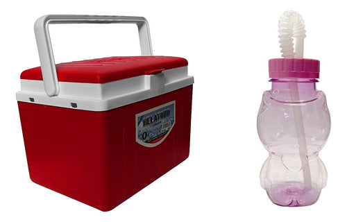 Helatodo 6L Red Lunch Cooler with Straw Cup 0