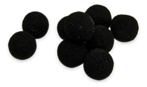 Generic Black Plush Pom Poms 2 cm 1