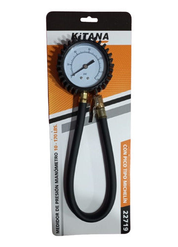 Kitana Air Pressure Gauge for Motorcycle, Car, and Truck 170lbs 0