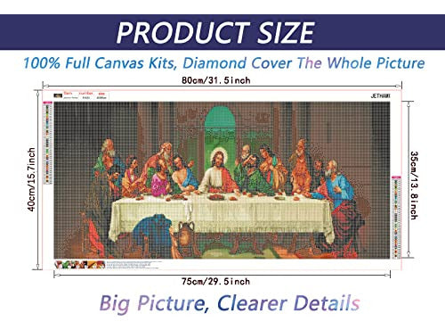 Jethami 5D Diamond Painting Kit Adult The Last Supper 50x40 1