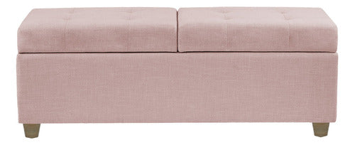 Recamier Madri 1,40m Suede Rosa Bebe - Inova Decor 1