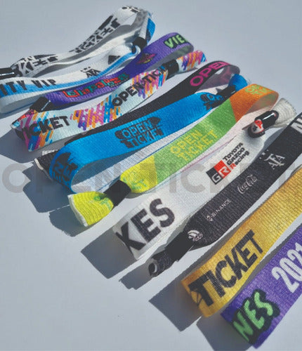 Open Ticket 600 Sublimated Fabric VIP Event Bracelets with Safety Buckle 2