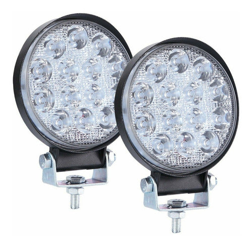 Faro Auxiliar Reflector 4x4 Led Off Road 14 Led 42w Juego X2 0