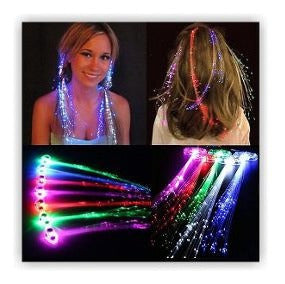 Extensiones Led Luminosas Por Color De Pelo X 20 Cotillón 1