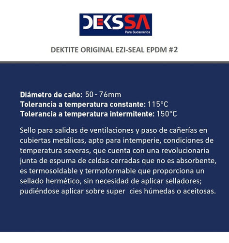 Dektite Ezi-Seal No. 2 for Epdm Black Roof 50-76mm Deks-SA 8