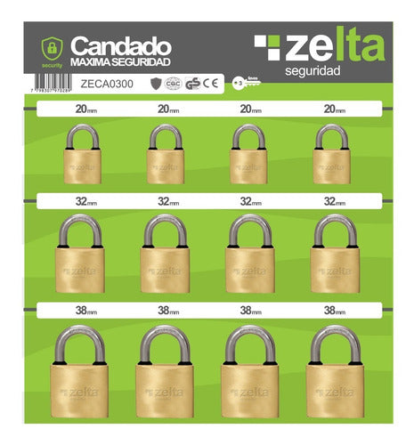 Zelta Golden Iron Padlock 20 30 40 Mm In Blister Wholesale 1