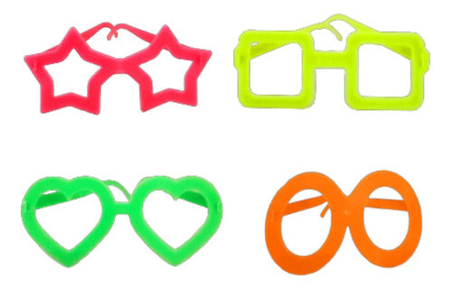 Fluorescent Glasses X12 Units Neon Carioca Costume Party Supplies 2