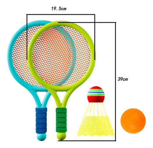 H Conjunto De Tênis De Badminton Infantil Azul E Verde 1