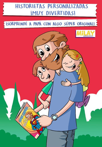 Milay Soluciones Día Del Papá, Mamá, Niño Historieta Personalizada 0