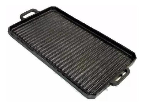 Lozafer Cast Iron Griddle, Smooth or Grooved, 2 Burners 0