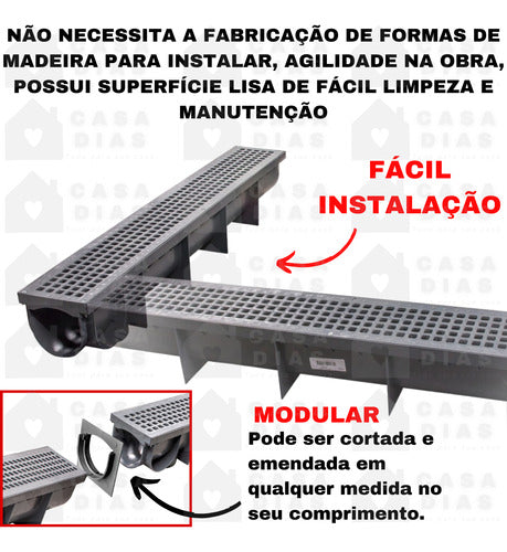 Ralo Linear Calha Para Piso Com Grelha Mallton 1,00 C/ 7unid 4