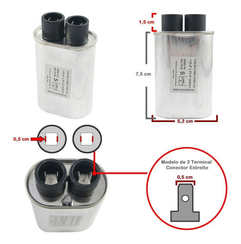 Capacitor Para Microondas 1,05uf X 2100v - Novo 0