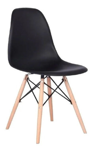 Mundo Shop Pack X6 Silla Eames Sillon Para Comedor Patas Madera Negra 7