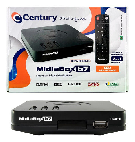 Kit 5 Receptores Midiabox B7 Century Hdtv Sat Regional 5g 2