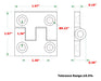 2 Bisagras Para Embarcaciones Acero Inoxidable 5cm X 5cm 5