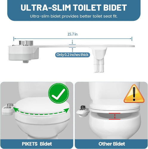 Asiento Inodoro Bidet Doble Chorro Agua Fresca Cromo Plata 3