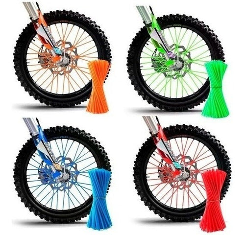 BITEOFERTA Cubre Rayos Moto Spoke Skins Varios Colores Tunning 3