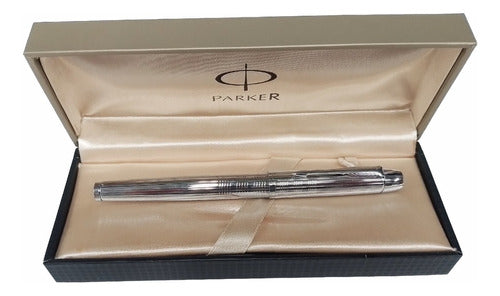 Parker IM Premium Shiny Chrome Chiselled Fountain Pen 0