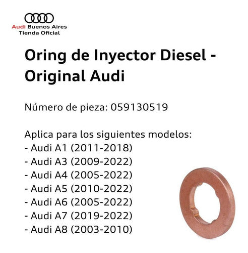 Audi Diesel Injector O-Ring for A4 2005 to 2022 1