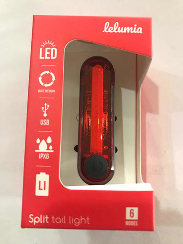 Lelumia USB LED Bike Lantern Rear Split 3