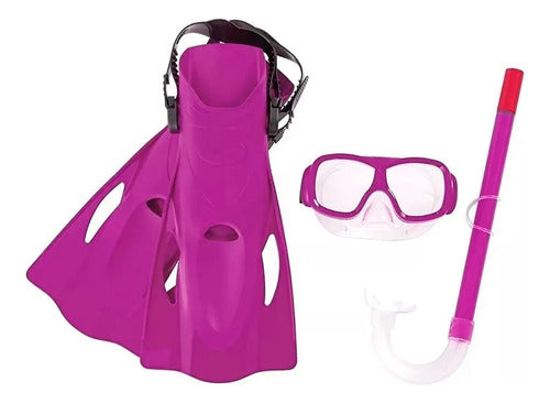 Kids Snorkel Diving Kit with Mask, Snorkel, and Adjustable Flippers by Bestway Set 6