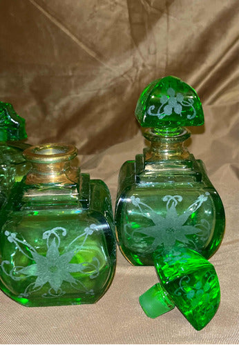 Perfumes Artículos Tocador Frasco Antiguo Verde Esmeralda 4