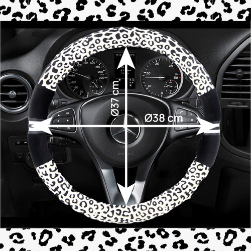 Car Steering Wheel Cover Animal Print Woman PVC + TPE 13